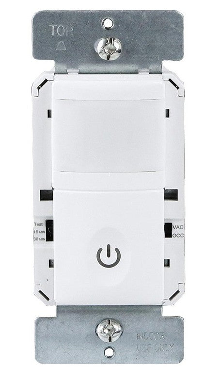 Enerlites In Wall Pir Occ/VAC Sensor Single Pole 120V White HMOS-W