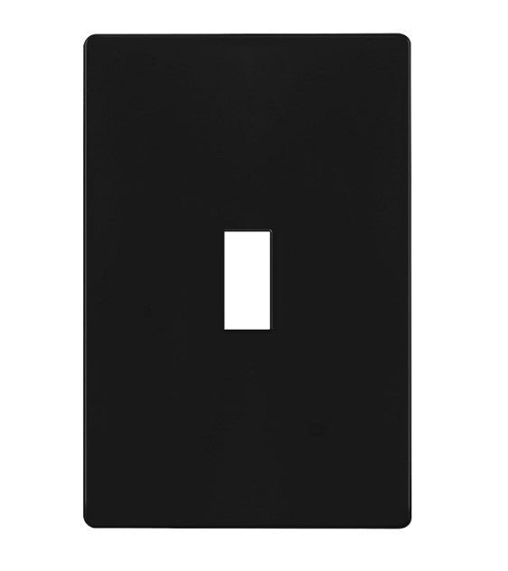 Enerlites Standard Snap In Screwless 1-Gang Toggle Wall Plate Black SI8811-BK
