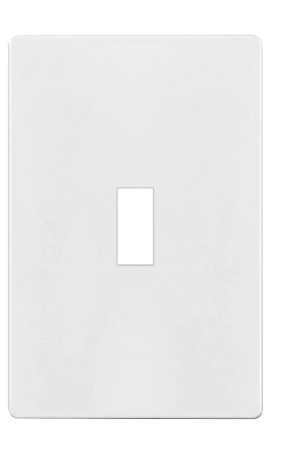 Enerlites Standard Snap In Screwless 1-Gang Toggle Wall Plate White SI8811-W