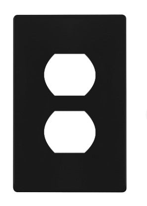 Enerlites Standard Snap In Screwless 1-Gang Duplex Wall Plate Black SI8821-BK