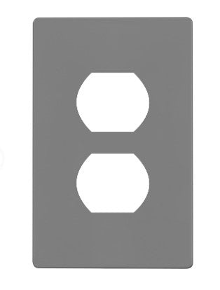 Enerlites Standard Snap In Screwless 1-Gang Duplex Wall Plate Gy SI8821-GY