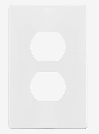 Enerlites Standard Snap In Screwless 1-Gang Duplex Wall Plate White SI8821-W