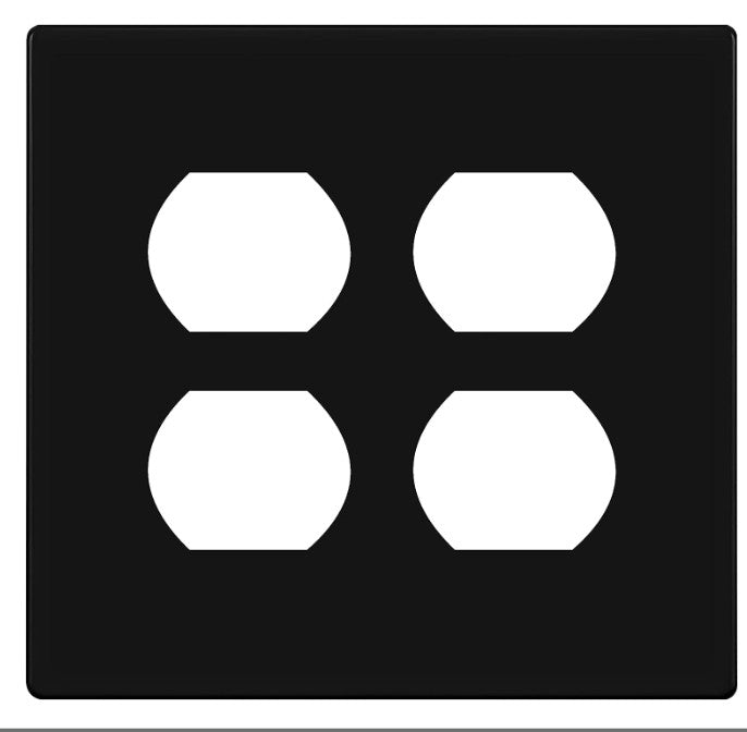 Enerlites Standard Snap In Screwless 2-Gang Duplex Wall Plate Black SI8822-BK