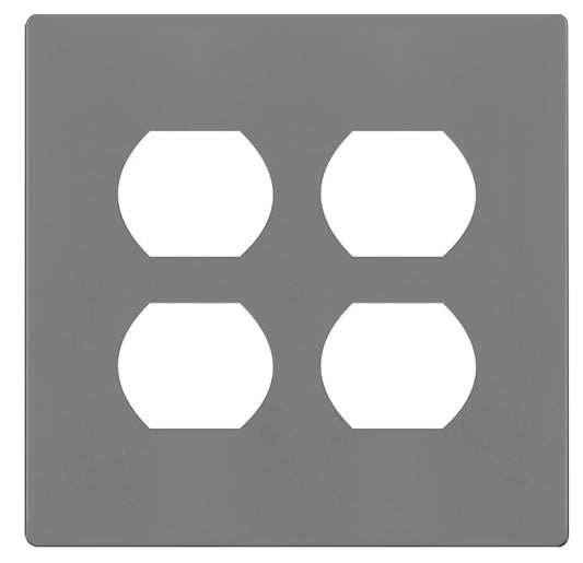 Enerlites Standard Snap In Screwless 2-Gang Duplex Wall Plate Gy SI8822-GY