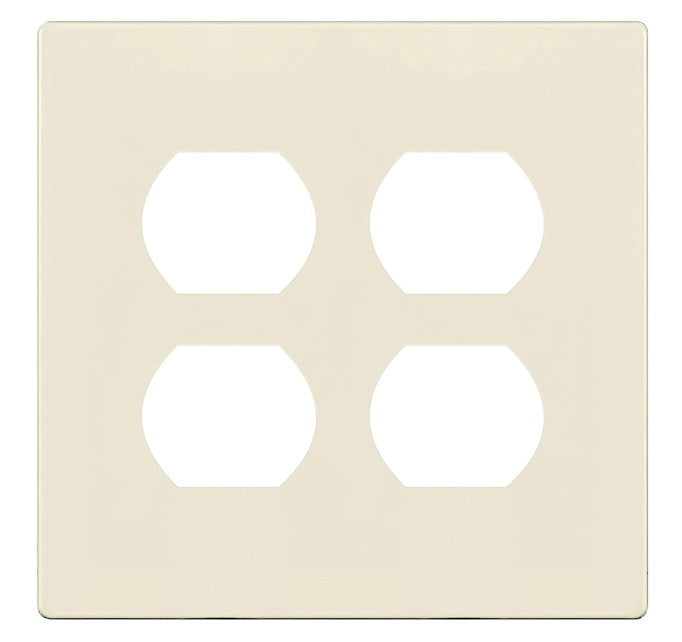 Enerlites Standard Snap In Screwless 2-Gang Duplex Wall Plate Light Almond SI8822-LA