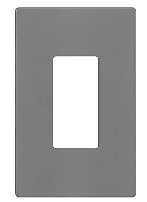 Enerlites Mid-Size Snap In Screwless 1-Gang Decorator/GFCI Wall Plate Gy SI8831M-GY