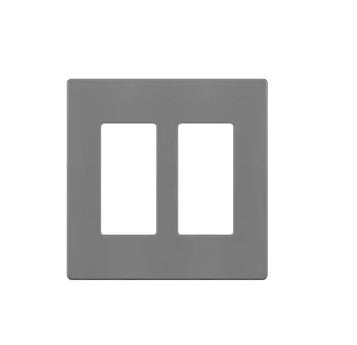 Enerlites Mid-Size Snap In Screwless 2-Gang Decorator/GFCI Wall Plate Gy SI8832M-GY