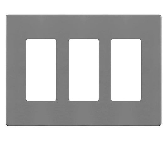 Enerlites Standard Snap In Screwless 3-Gang Decorator/GFCI Wall Plate Gy SI8833-GY