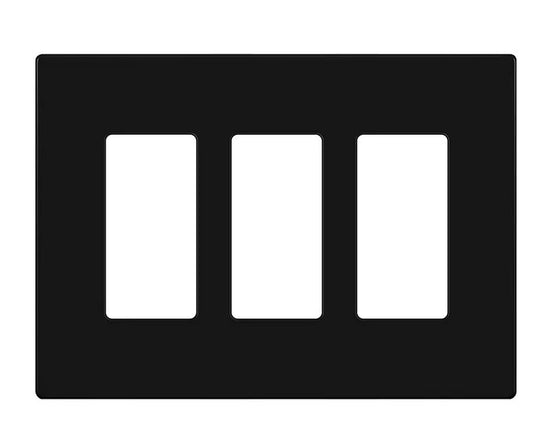 Enerlites Mid-Size Snap In Screwless 3-Gang Decorator/GFCI Wall Plate Black SI8833M-BK