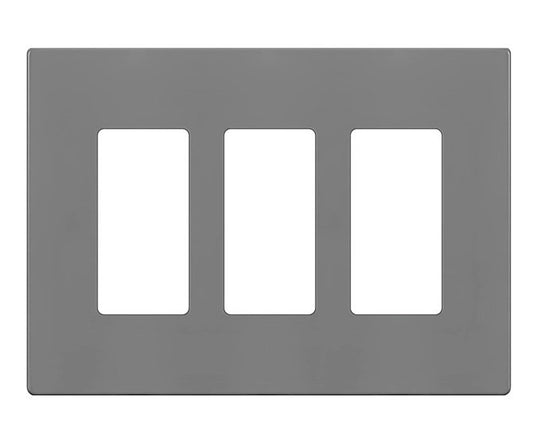 Enerlites Mid-Size Snap In Screwless 3-Gang Decorator/GFCI Wall Plate Gy SI8833M-GY