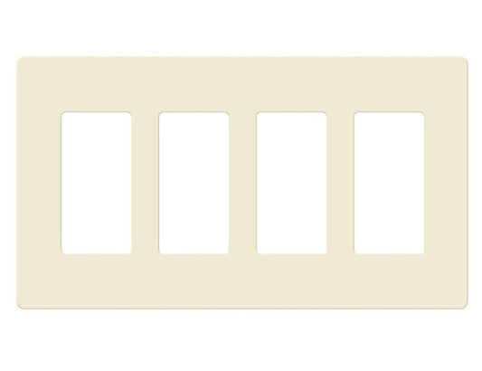 Enerlites Standard Snap In Screwless 4-Gang Decorator/GFCI Wall Plate Light Almond SI8834-LA