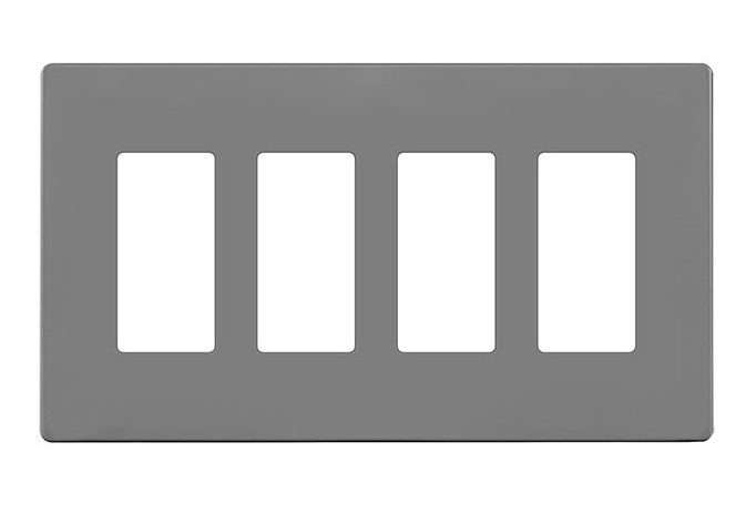 Enerlites Mid-Size Snap In Screwless 4-Gang Decorator/GFCI Wall Plate Gy SI8834M-GY