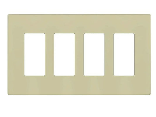 Enerlites Mid-Size Snap In Screwless 4-Gang Decorator/GFCI Wall Plate Ivory SI8834M-I