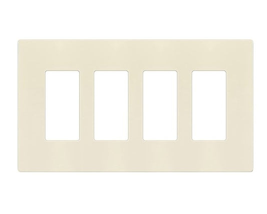 Enerlites Mid-Size Snap In Screwless 4-Gang Decorator/GFCI Wall Plate Light Almond SI8834M-LA