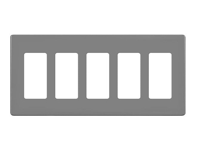 Enerlites Standard Snap In Screwless 5-Gang Decorator/GFCI Wall Plate Gy SI8835-GY
