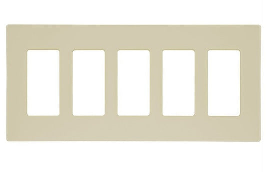 Enerlites Standard Snap In Screwless 5-Gang Decorator/GFCI Wall Plate Ivory SI8835-I
