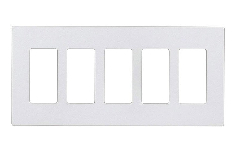 Enerlites Standard Snap In Screwless 5-Gang Decorator/GFCI Wall Plate White SI8835-W