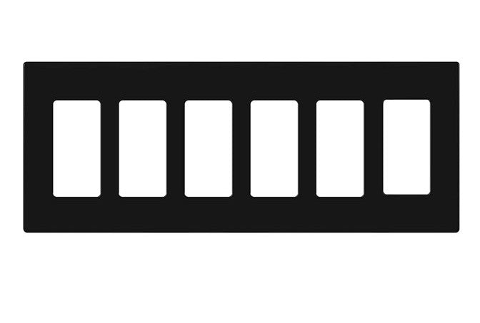 Enerlites Standard Snap In Screwless 6-Gang Decorator/GFCI Wall Plate Black SI8836-BK