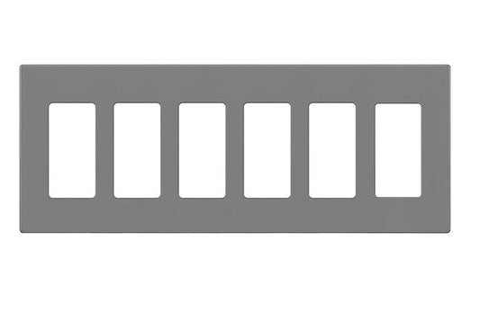 Enerlites Standard Snap In Screwless 6-Gang Decorator/GFCI Wall Plate Gy SI8836-GY