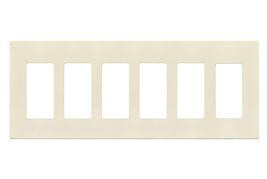 Enerlites Standard Snap In Screwless 6-Gang Decorator/GFCI Wall Plate Light Almond SI8836-LA