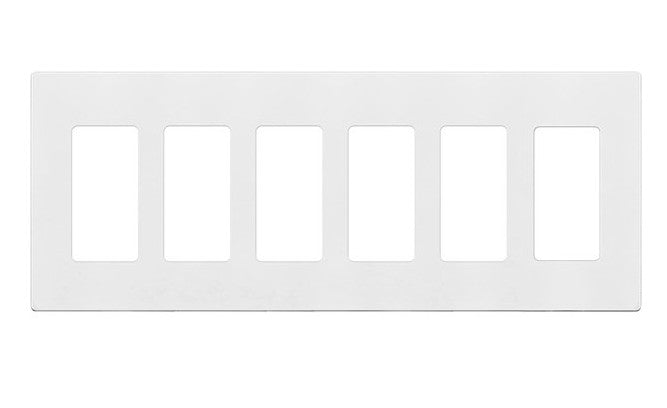 Enerlites Standard Snap In Screwless 6-Gang Decorator/GFCI Wall Plate White SI8836-W