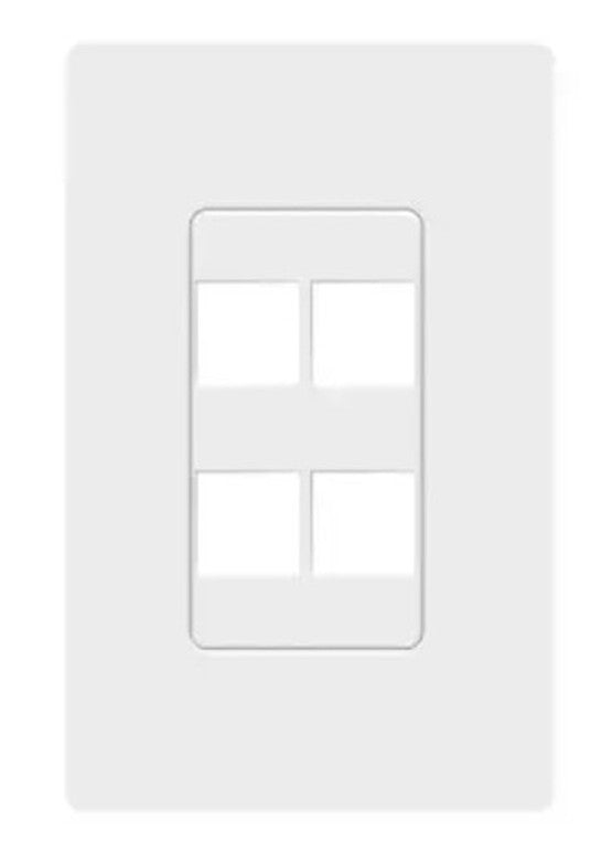 Enerlites Standard Screwless Wall Plate Keyssone 4 Port Plate White SI8874-W