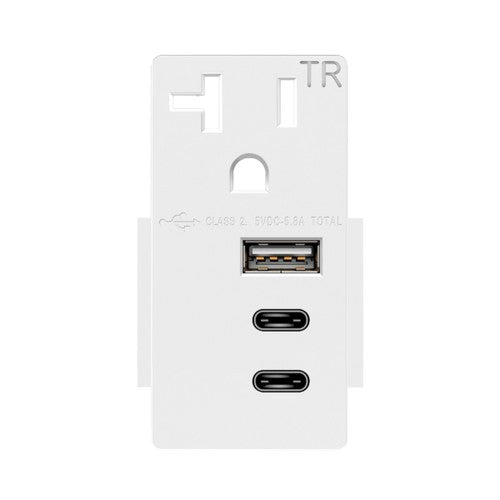 Enerlites Type-A And Dual Type-C USB 20A Modules Gy USB20L3A2C-GY