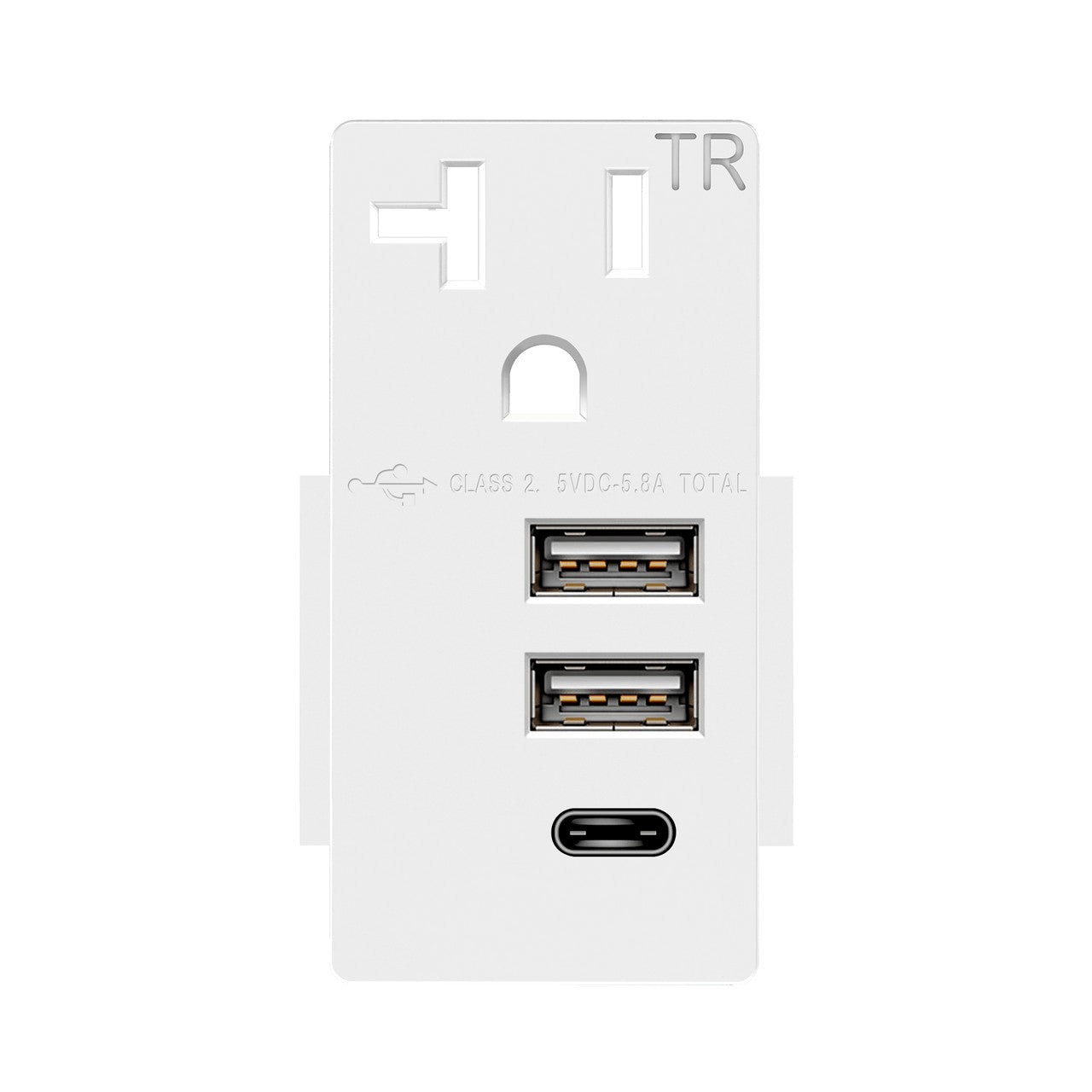 Enerlites USB 20A 2A/1C Modules White USB20L3AC-W