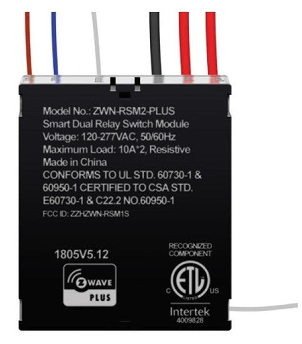 Enerlites Z-Wave Dual Module Relays 10A 120/277VAC Black ZWN-RSM2-PLUS-BK