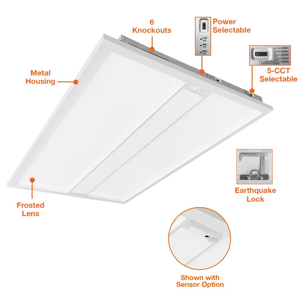 EnVision LED-CBT-GL-2X4-3P50-5CCT-SR LED Troffer