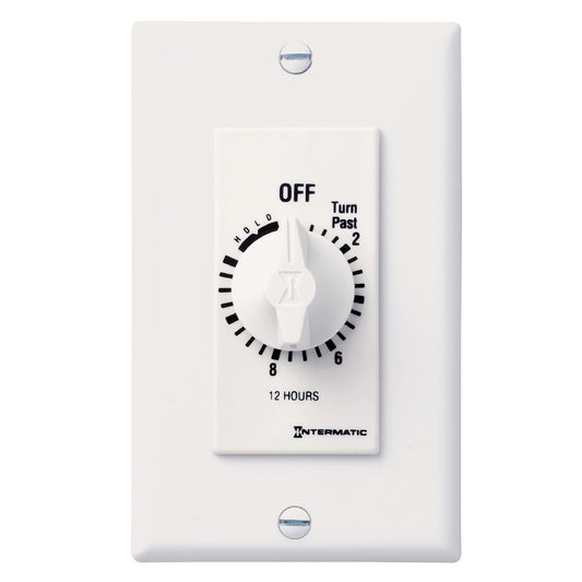 Intermatic 125-277 VAC 12 Hour Max 50/60 Hz White Decorator Spring Wound Countdown Timer FD12HHW