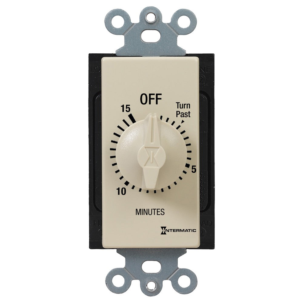 Intermatic 125-277 VAC 15 Minute Max 50/60 Hz Ivory Decorator Spring Wound Countdown Timer FD15MC