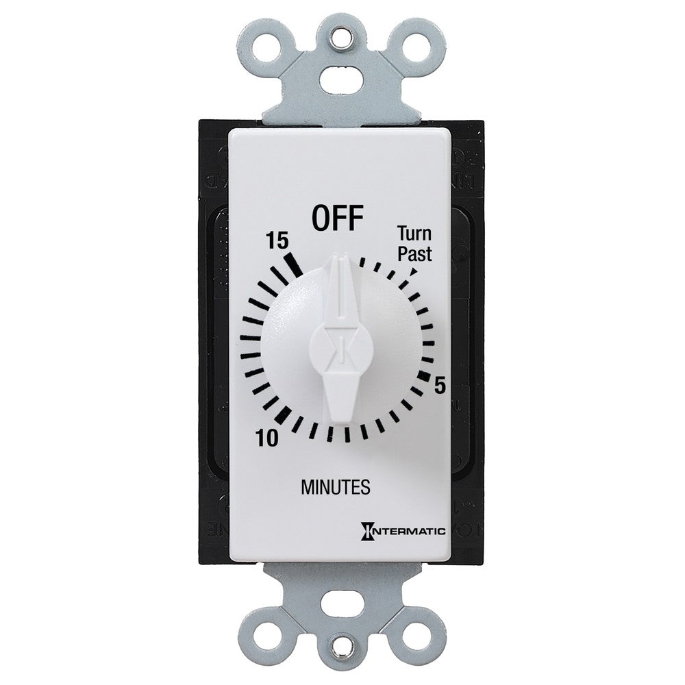 Intermatic 125-277 VAC 15 Minute Max 50/60 Hz White Decorator Spring Wound Countdown Timer FD15MWC