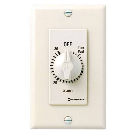 Intermatic 125-277 VAC 30 Minute Max 50/60 Hz Light Almond Decorator Spring Wound Countdown Timer FD30MAC