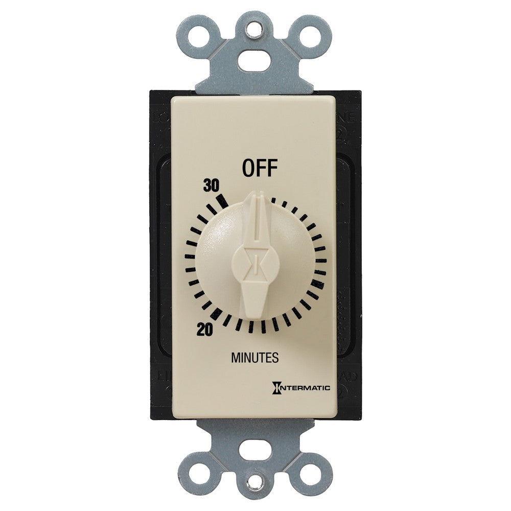 Intermatic 125-277 VAC 30 Minute Max 50/60 Hz Ivory Decorator Spring Wound Countdown Timer FD30MC
