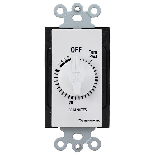 Intermatic 125-277 VAC 30 Minute Max 50/60 Hz White Decorator Spring Wound Countdown Timer FD30MHW