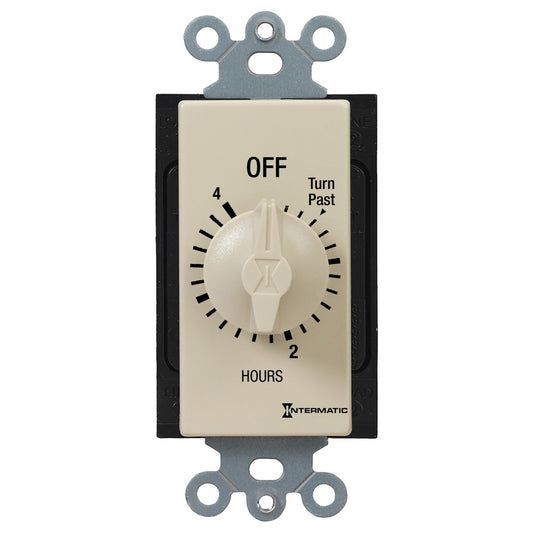 Intermatic 125-277 VAC 4 Hour Max 50/60 HZ Ivory Decorator Spring Wound Countdown Timer FD34H