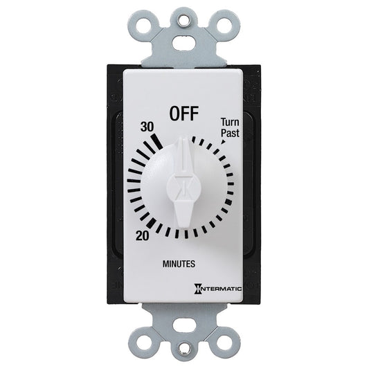 Intermatic 125-277 VAC 30 Minute Max 50/60 HZ White Decorator Spring Wound Countdown Timer FD430MW