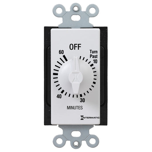 Intermatic 125-277 VAC 60 Minute Max 50/60 HZ White Decorator Spring Wound Countdown Timer FD460MW