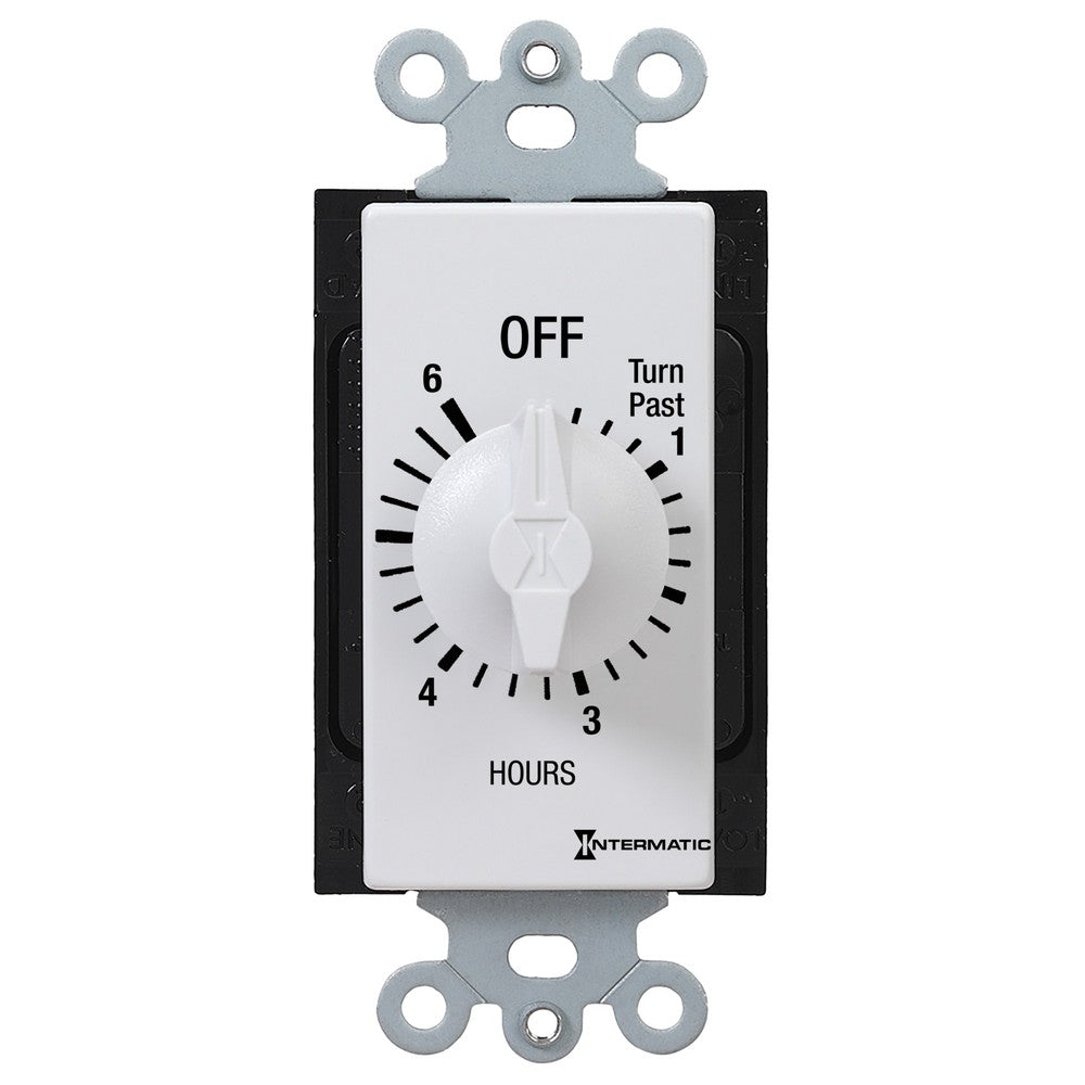Intermatic 125-277 VAC 6 Hour Max 50/60 HZ White Decorator Spring Wound Countdown Timer FD46HW