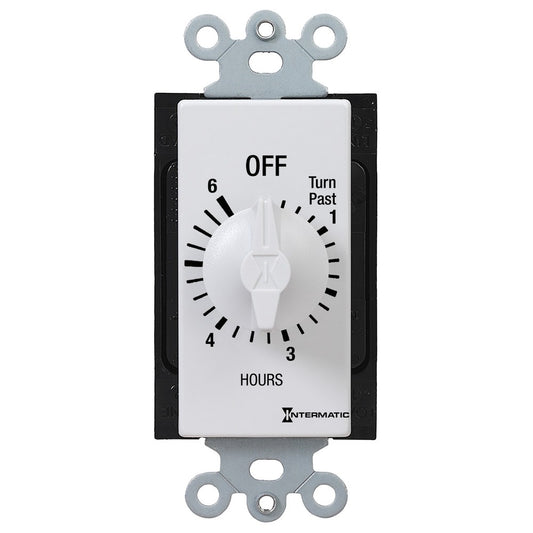 Intermatic 125-277 VAC 6 Hour Max 50/60 HZ White Decorator Spring Wound Countdown Timer FD46HW