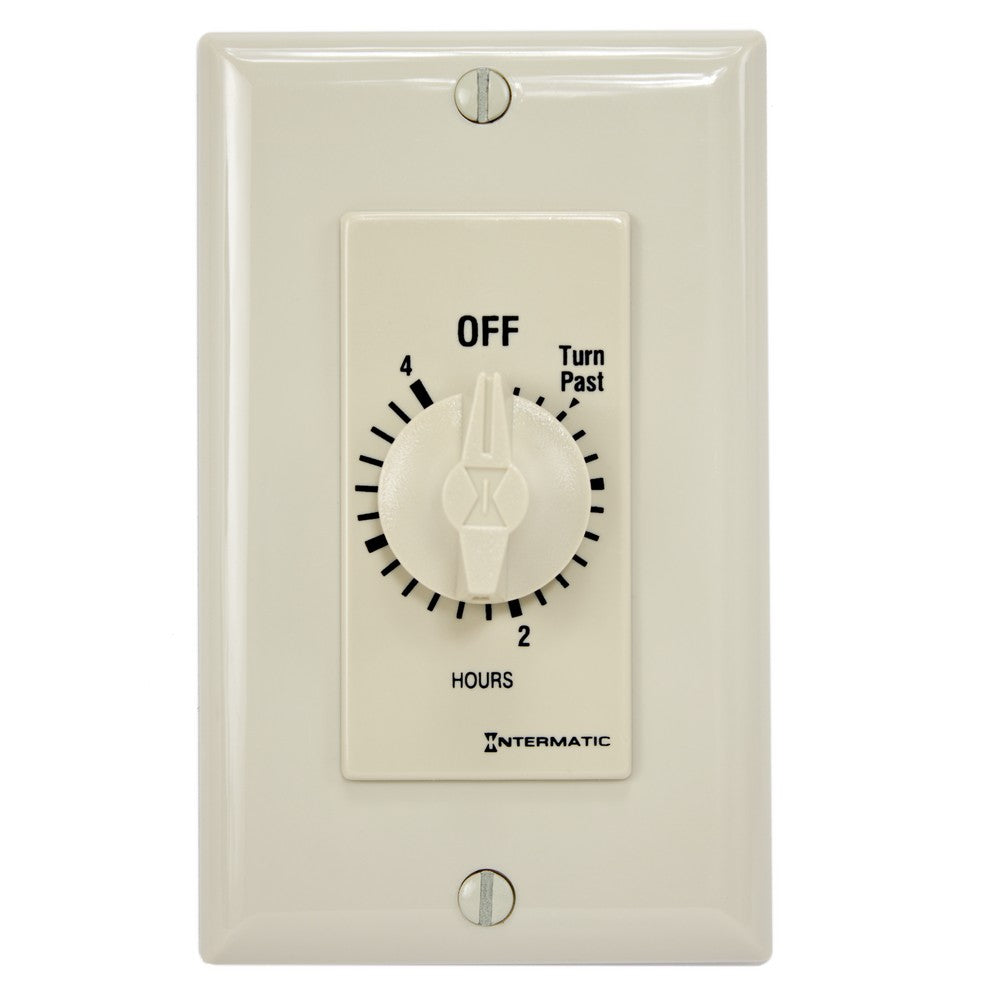 Intermatic 125-277 VAC 4 Hour Max 50/60 HZ Ivory Decorator Spring Wound Countdown Timer FD4H