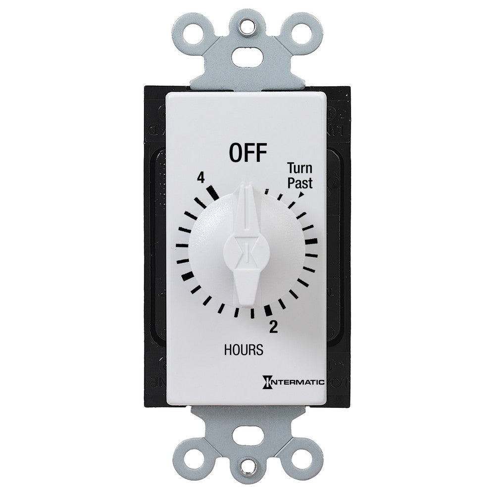 Intermatic 125-277 VAC 4 Hour Max 50/60 HZ White Decorator Spring Wound Countdown Timer FD4HW