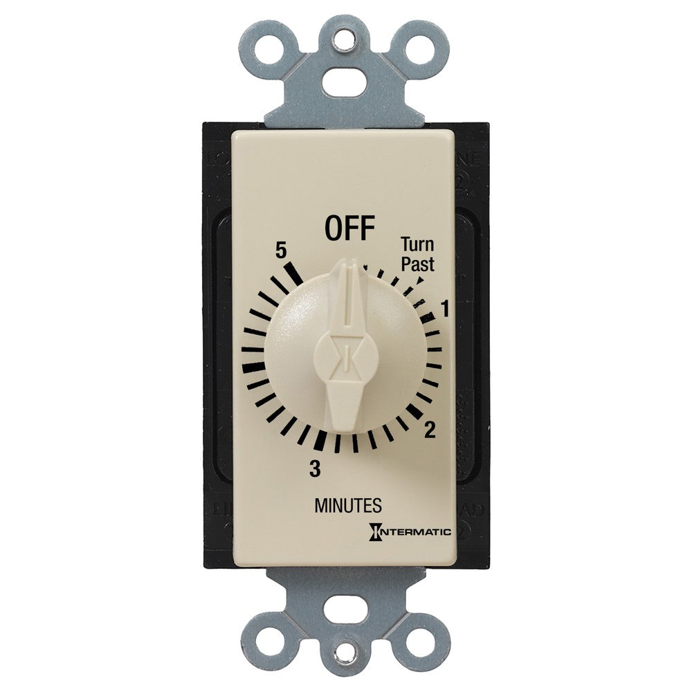 Intermatic 125-277 VAC 5 Minute Max 50/60 Hz Ivory Decorator Spring Wound Countdown Timer FD5M