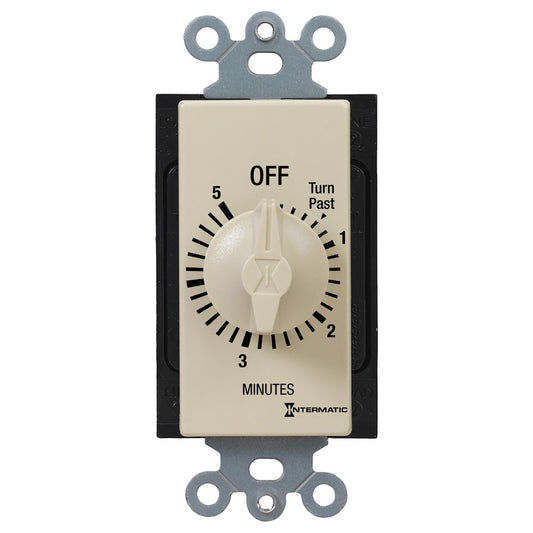 Intermatic 125-277 VAC 5 Minute Max 50/60 Hz Ivory Decorator Spring Wound Countdown Timer FD5M