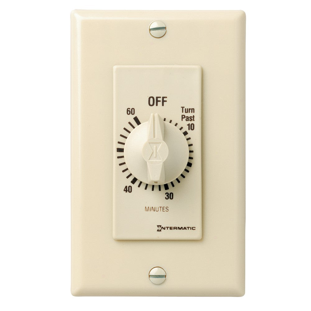 Intermatic 125-277 VAC 60 Minute Max 50/60 Hz Ivory Decorator Spring Wound Countdown Timer FD60MC