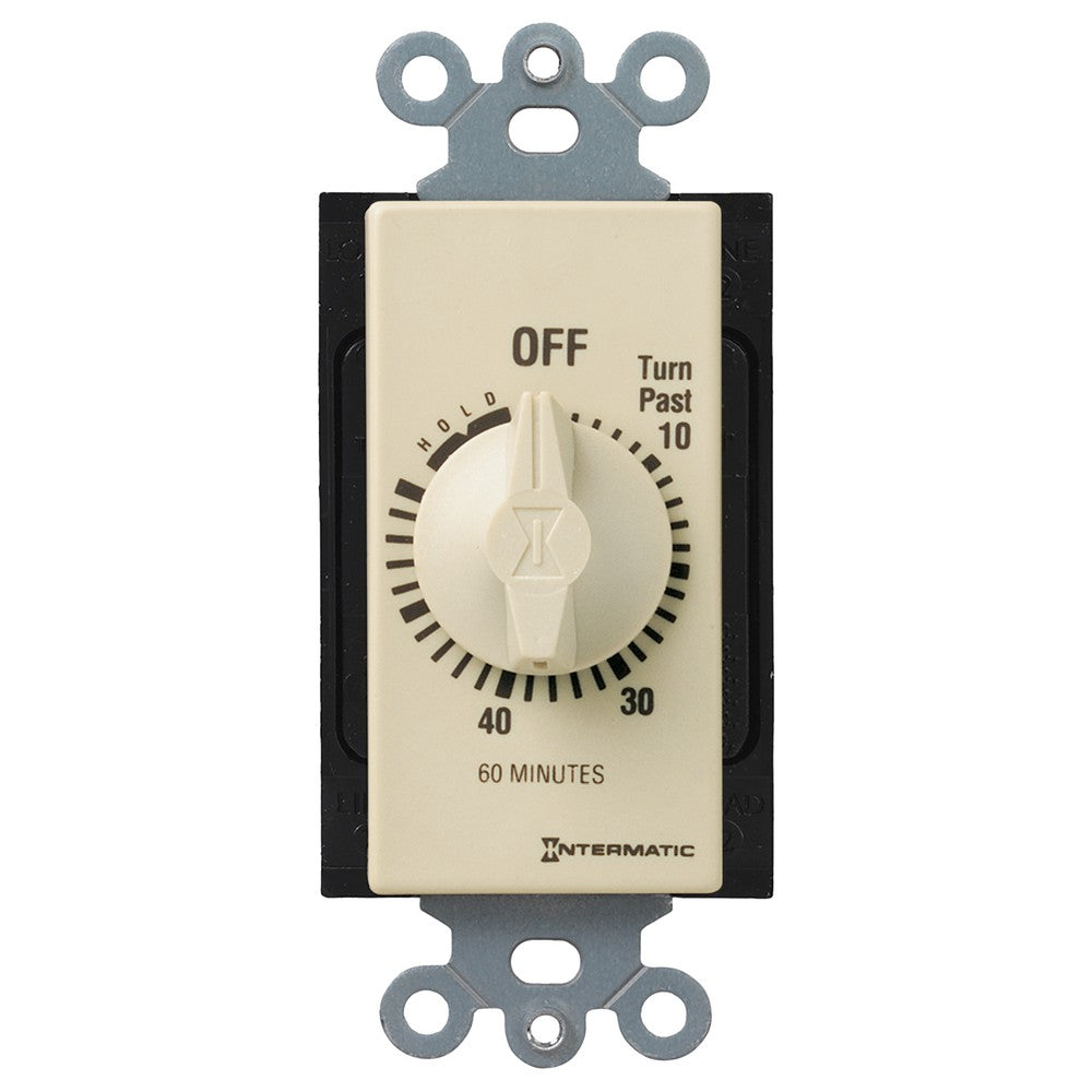 Intermatic 125-277 VAC 60 Minute Max 50/60 Hz Ivory Decorator Spring Wound Countdown Timer FD60MH