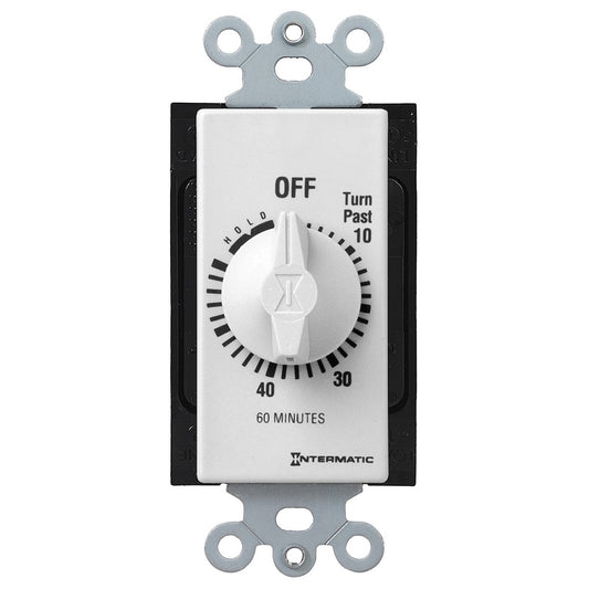 Intermatic 125-277 VAC 60 Minute Max 50/60 Hz White Decorator Spring Wound Countdown Timer FD60MHW