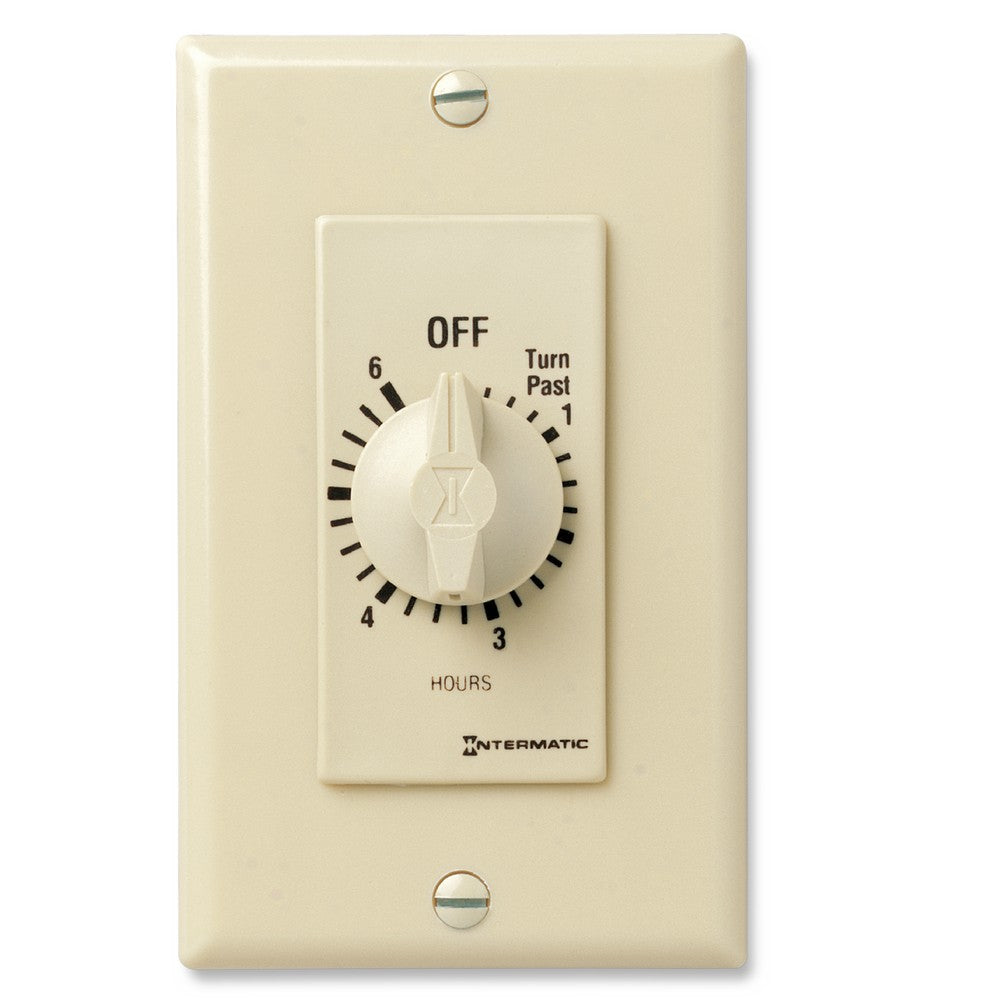 Intermatic 125-277 VAC 6 Hour Max 50/60 HZ Ivory Decorator Spring Wound Countdown Timer FD6H