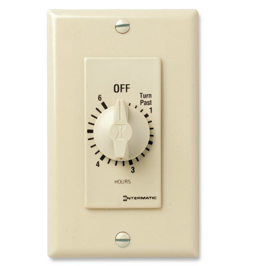Intermatic 125-277 VAC 6 Hour Max 50/60 HZ Ivory Decorator Spring Wound Countdown Timer FD6H